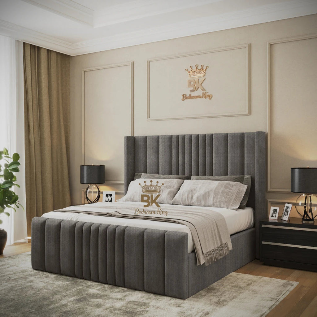 Velvet Wingback Bed