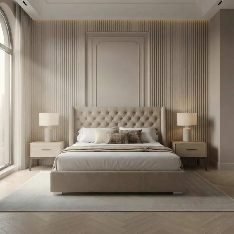 Classic Wingback Bed
