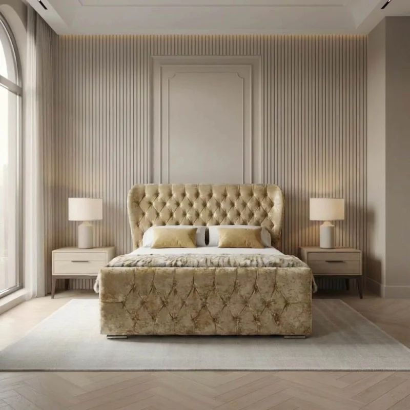Oxford Crushed Velvet Bed