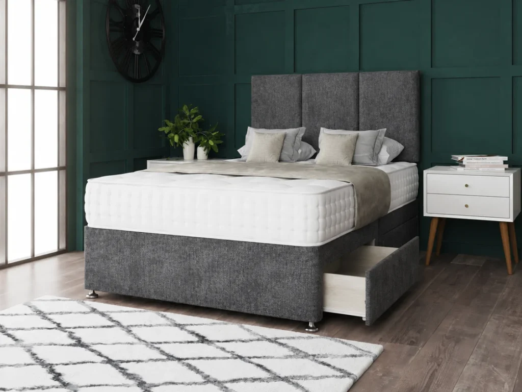 3 Panel Divan Bed Set with stylish three-panel headboard by Dreamcraft Furniture
