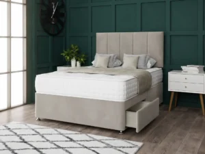 5 Panel Divan Bed Set with stylish five-panel headboard by Dreamcraft Furniture