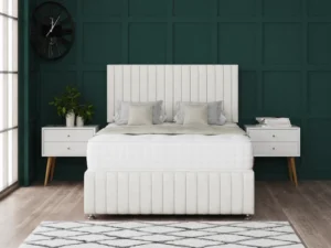 Apollo Divan Bed Set With Footboard and vertical-lined headboard by Dreamcraft Furniture