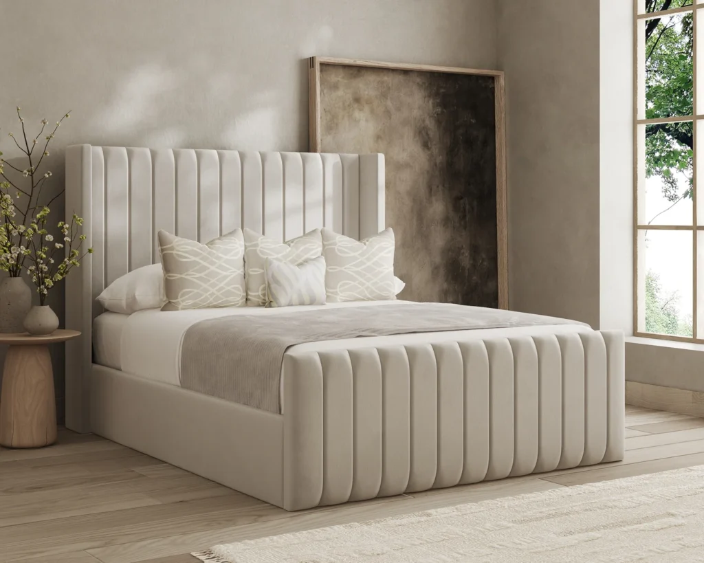 Dora Lined Wingback Bed Frame