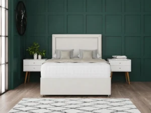 Hannah Beading Divan Bed Set with bumper bar headboard by Dreamcraft Furniture