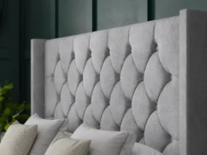 Princess Ottoman Bed with floor-standing wing headboard by Dreamcraft Furniture
