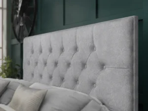 Chesterfield Ottoman Bed with a classic buttoned headboard, matching footboard, 23cm hidden storage and side or end lift options.