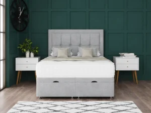 Venice Ottoman Bed with floor-standing wing headboard by Dreamcraft Furniture