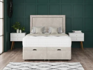 Hannah Beading Ottoman Bed with bumper bar headboard by Dreamcraft Furniture