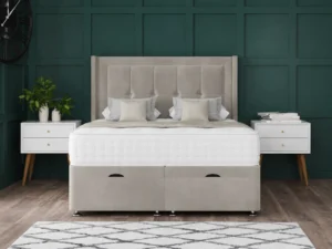 Venice Ottoman Bed with floor-standing wing headboard by Dreamcraft Furniture
