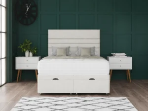 Paris Ottoman Bed with horizontal-lined headboard by Dreamcraft Furniture