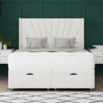 Sunrise Ottoman Bed with radiating wing headboard by Dreamcraft Furniture