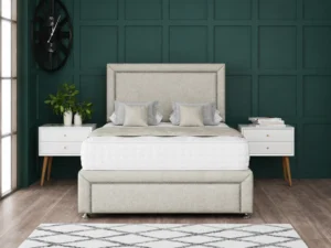 Hannah Beading Divan Bed Set With Footboard and beaded headboard by Dreamcraft Furniture