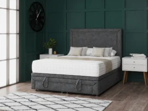 Hannah Beading Ottoman Storage Divan Bed With Headboard And Footboard