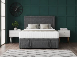 Hannah Beading Ottoman Storage Divan Bed With Headboard And Footboard