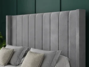 Amelia Wing Divan Bed Set with vertical-lined headboard by Dreamcraft Furniture