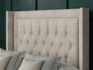 Miami Ottoman Bed with floor-standing wing headboard by Dreamcraft Furniture