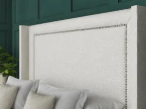 Hannah Beading Ottoman Bed with bumper bar wing headboard by Dreamcraft Furniture