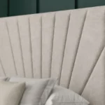 Sunrise Ottoman Bed with radiating sun-inspired headboard by Dreamcraft Furniture