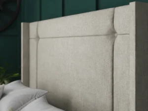 Milan Ottoman Bed with floor-standing wing headboard by Dreamcraft Furniture