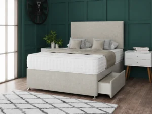Jane Divan Bed Set with minimalist plain headboard by Dreamcraft Furniture