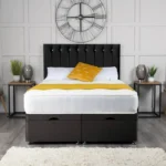 Florence Ottoman Bed with vertical-lined button-detail headboard by Dreamcraft Furniture