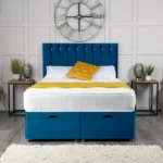 Florence Ottoman Bed with vertical-lined button-detail headboard by Dreamcraft Furniture