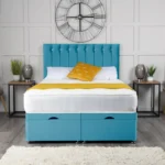 Florence Ottoman Bed with vertical-lined button-detail headboard by Dreamcraft Furniture