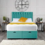 Florence Ottoman Bed with vertical-lined button-detail headboard by Dreamcraft Furniture