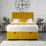 Florence Ottoman Bed with vertical-lined button-detail headboard by Dreamcraft Furniture