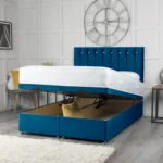 Florence Ottoman Bed with vertical-lined button-detail headboard by Dreamcraft Furniture