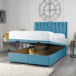 Florence Ottoman Bed with vertical-lined button-detail headboard by Dreamcraft Furniture