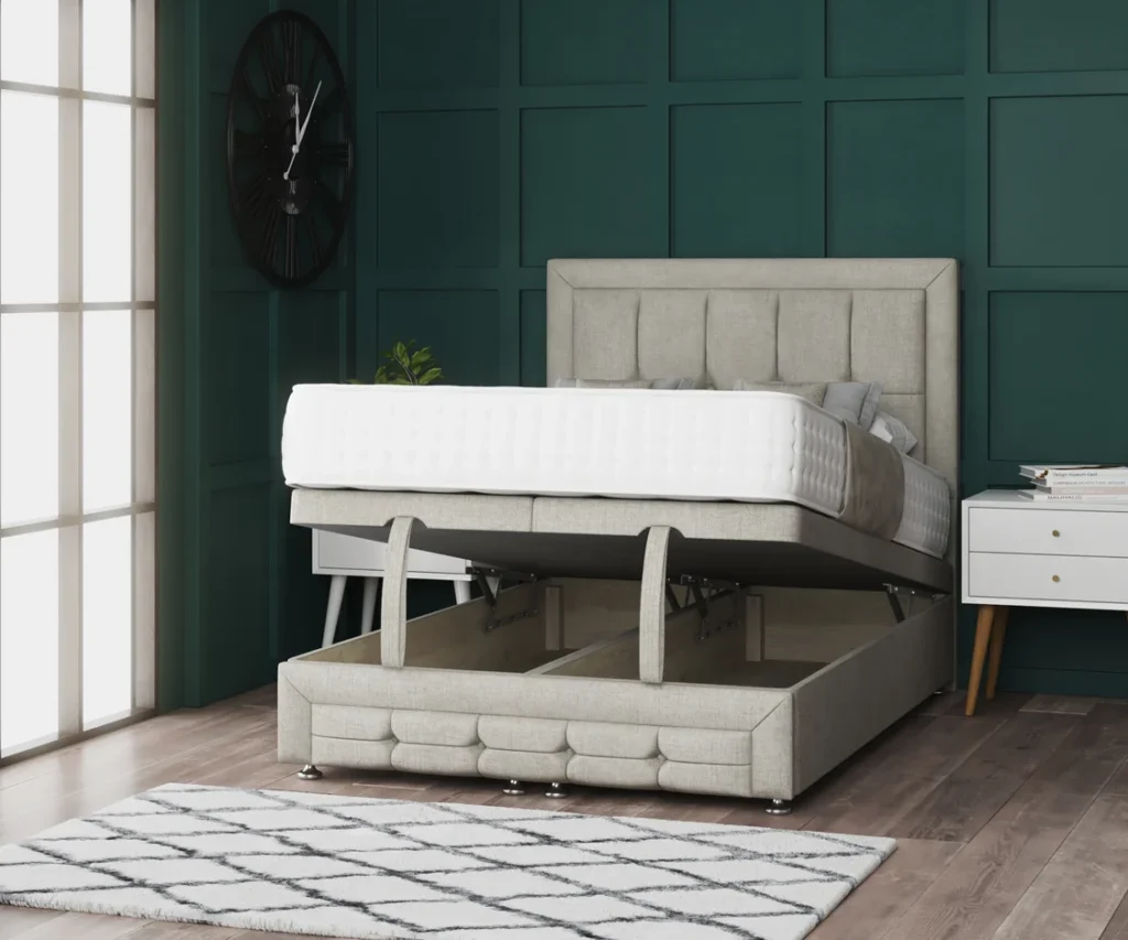 Venice Ottoman Storage Divan Bed With Headboard And Footboard