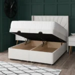 Sunrise Ottoman Bed with radiating wing headboard by Dreamcraft Furniture