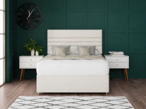 Paris Divan Bed Set with horizontally lined headboard by Dreamcraft Furniture