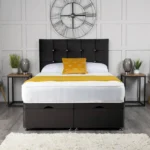 Cube Ottoman Bed with cube-inspired headboard by Dreamcraft Furniture