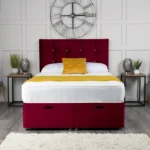 Cube Ottoman Bed with cube-inspired headboard by Dreamcraft Furniture