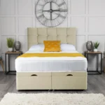Cube Ottoman Bed with cube-inspired headboard by Dreamcraft Furniture