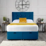 Cube Ottoman Bed with cube-inspired headboard by Dreamcraft Furniture
