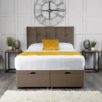Cube Ottoman Bed with cube-inspired headboard by Dreamcraft Furniture