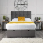 Cube Ottoman Bed with cube-inspired headboard by Dreamcraft Furniture