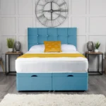 Cube Ottoman Bed with cube-inspired headboard by Dreamcraft Furniture