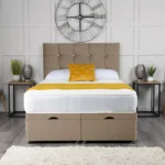 Cube Ottoman Bed with cube-inspired headboard by Dreamcraft Furniture