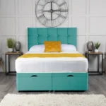 Cube Ottoman Bed with cube-inspired headboard by Dreamcraft Furniture