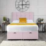 Cube Ottoman Bed with cube-inspired headboard by Dreamcraft Furniture