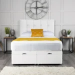 Cube Ottoman Bed with cube-inspired headboard by Dreamcraft Furniture