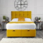Cube Ottoman Bed with cube-inspired headboard by Dreamcraft Furniture
