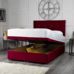 Cube Ottoman Bed with cube-inspired headboard by Dreamcraft Furniture