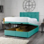 Cube Ottoman Bed with cube-inspired headboard by Dreamcraft Furniture