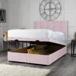 Cube Ottoman Bed with cube-inspired headboard by Dreamcraft Furniture