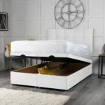 Cube Ottoman Bed with cube-inspired headboard by Dreamcraft Furniture